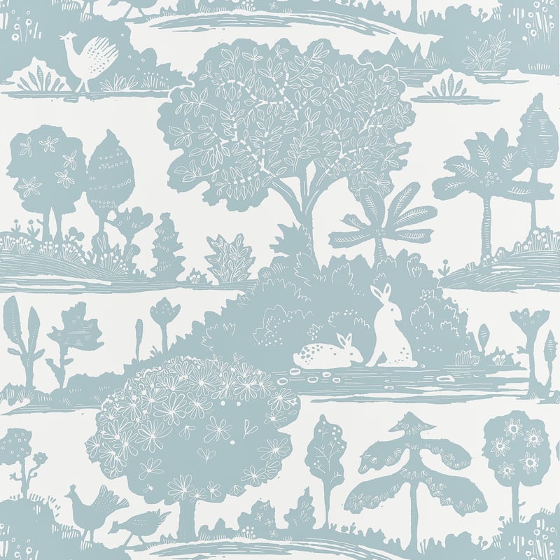 Thibaut Wallpaper T14650 LA FORÊT - Spa Blue