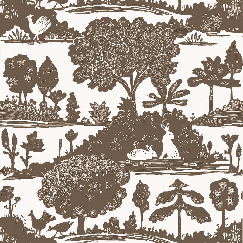 Thibaut Wallpaper T14653 LA FORÊT - Brown