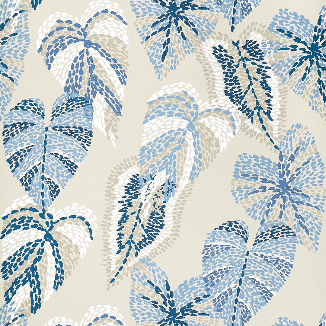 Thibaut Wallpaper DELILA - Blue and Beige