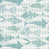 Thibaut Wallpaper BATIK FISH - Spa Blue