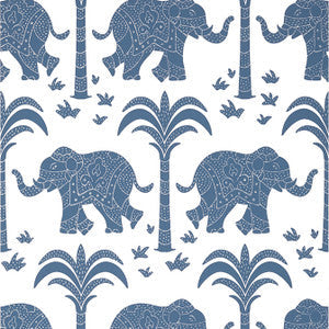 Thibaut Wallpaper Elephant Navy T16200
