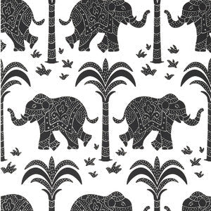 Thibaut Wallpaper Elephant Black T16202