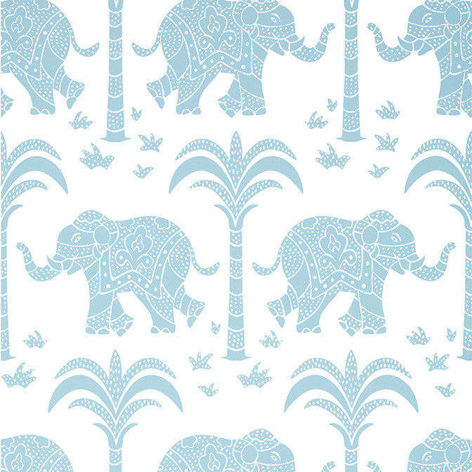 Elephant French Blue T16204 by Thibaut Wallpaper Thibaut Wallpaper Elephant French Blue T16204Wallpaper Kismet Wallpaper U.S.A. </p><p>Repeat: V: 25.25 27 - Fabric Carolina -