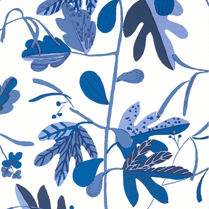 Matisse Leaf Blue and White T16211 by Thibaut Wallpaper Thibaut Wallpaper Matisse Leaf Blue and White T16211Wallpaper Kismet Wallpaper U.S.A. </p><p>Repeat: V: 36 27 - Fabric Carolina -