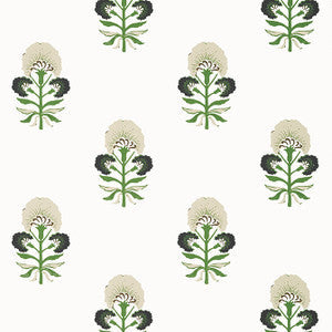 Thibaut Wallpaper Tybee Bud Black and Green T16214