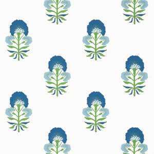 Thibaut Wallpaper Tybee Bud Green and Blue T16215