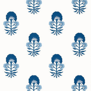 Thibaut Wallpaper Tybee Bud Blue and White T16217