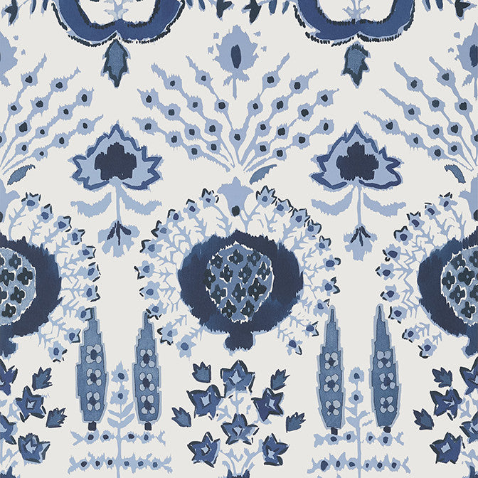 Mendoza Suzani Blue and White T16239 by Thibaut Wallpaper Thibaut Wallpaper Mendoza Suzani Blue and White T16239Wallpaper Kismet Non Woven Wallpaper U.S.A. </p><p>Repeat: V: 36 27 - Fabric Carolina -