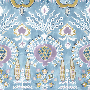 Thibaut Wallpaper Mendoza Suzani French Blue and Lavender T16244