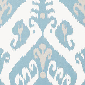 Thibaut Wallpaper Indies Ikat French Blue T16248