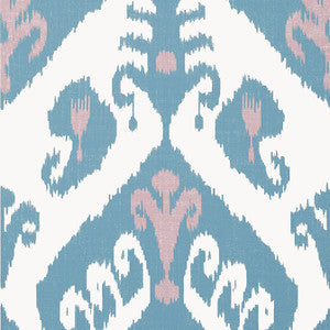 Thibaut Wallpaper Indies Ikat Lavender and French Blue T16249