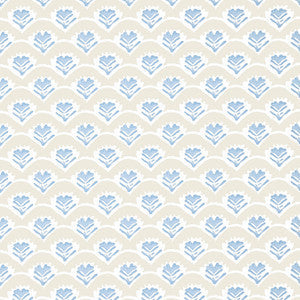 Thibaut Wallpaper Emily Beige and Blue T16256