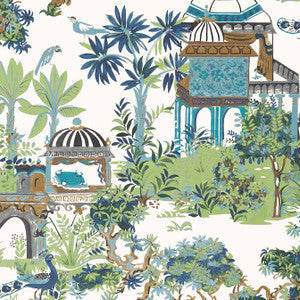 Thibaut Wallpaper Mystic Garden Blue and Green T20820