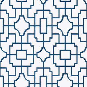 Thibaut Wallpaper Fretwork Navy T20867