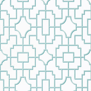 Thibaut Wallpaper Fretwork Spa Blue T20869