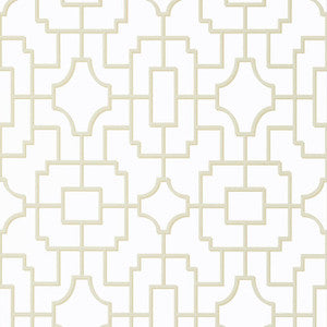 Thibaut Wallpaper Fretwork Beige T20870