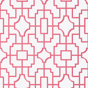 Thibaut Wallpaper Fretwork Pink T20872