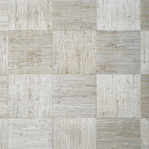 Thibaut Wallpaper Mosaic Weave Metallic Silver T24077