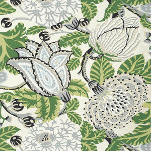 Thibaut Wallpaper Mitford Green and White T2949