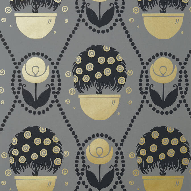 Rene Metallic Gold on Charcoal T2957 by Thibaut Wallpaper Thibaut Wallpaper Rene Metallic Gold on Charcoal T2957Wallpaper Paramount Non Woven Wallpaper UNITED KINGDOM </p><p>Repeat: V: 23 27 - Fabric Carolina -