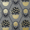 Thibaut Wallpaper Rene Metallic Gold on Charcoal T2957
