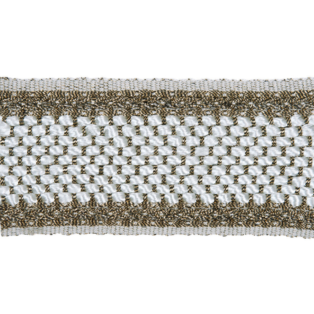 Hammered Braid Titanium by Kravet Couture Designer Trim METALLIC - 60%;ACETATE - 30%;ACRYLIC - 10% Spain Horizontal: and Vertical: 1.5 - Swanky Fabrics -