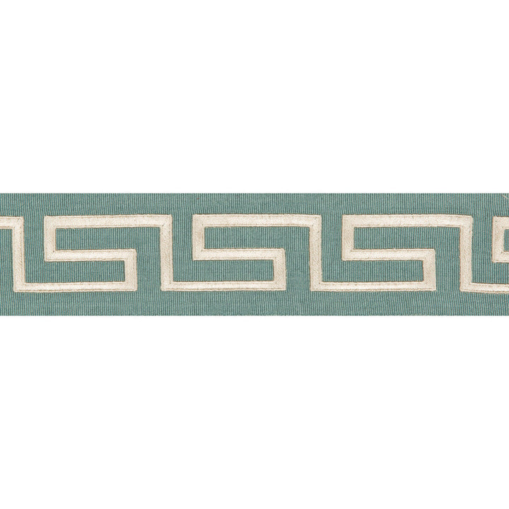 Keystone Border Jade by Kravet Couture Designer Trim BRAIDS BANDS & BORDERS COTTON - 91%;RAYON - 9% India - Horizontal: - and Vertical: - 1.95 - Swanky Fabrics -