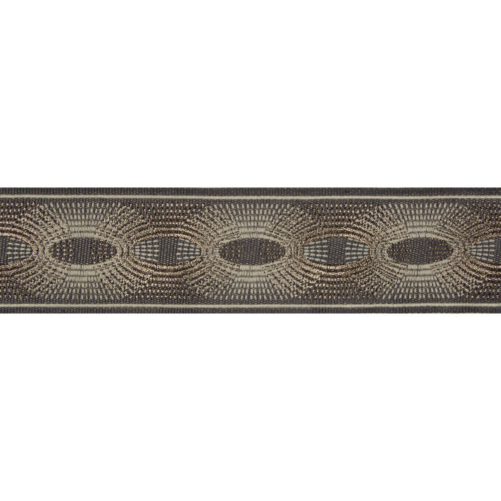 Deco Rays Smoke by Kravet Design Designer Trim BRAIDS BANDS & BORDERS LINEN - 35%;POLYESTER - 32%;VISCOSE - 20%;METALLIC - 13% China Horizontal: and Vertical: 3 - Swanky Fabrics -