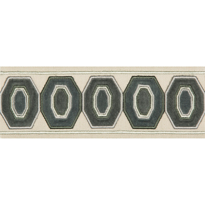 Geodex Steel Grey by Kravet Design Designer Trim BRAIDS BANDS & BORDERS RAYON - 75%;COTTON - 25% India - Horizontal: 3 and Vertical: 12.7 3 - Swanky Fabrics -