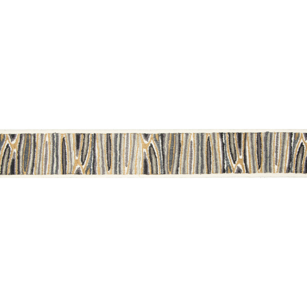 Woodside Slate by Kravet Design Designer Trim BRAIDS BANDS & BORDERS RAYON - 72%;POLYESTER - 28% India - Horizontal: 2 and Vertical: 7.88 2 - Swanky Fabrics -