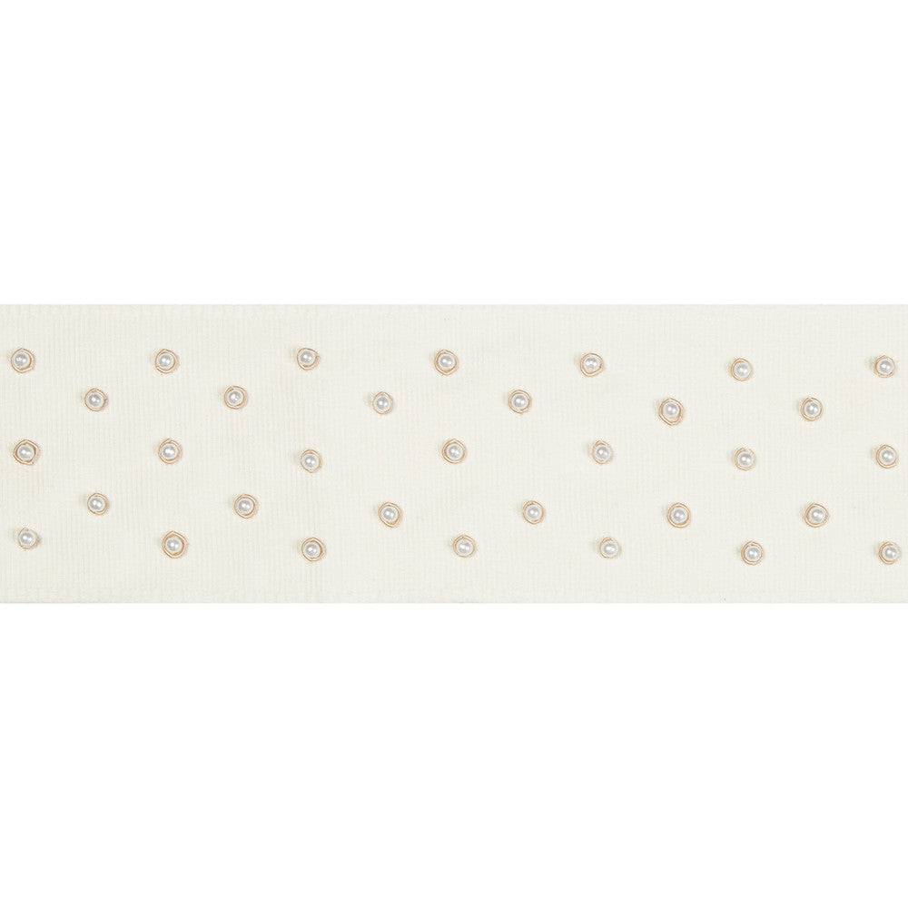 Pearl Dots Pearl by Kravet Design Designer Trim BRAIDS BANDS & BORDERS COTTON - 72%;PLASTIC - 28% India Horizontal: and Vertical: 2.75 - Swanky Fabrics -