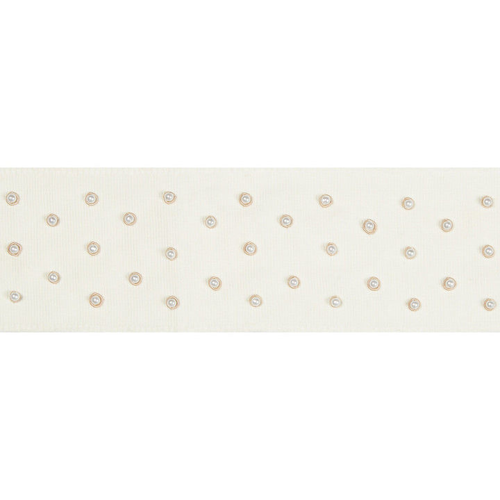 Pearl Dots Pearl by Kravet Design Designer Trim BRAIDS BANDS & BORDERS COTTON - 72%;PLASTIC - 28% India Horizontal: and Vertical: 2.75 - Swanky Fabrics -