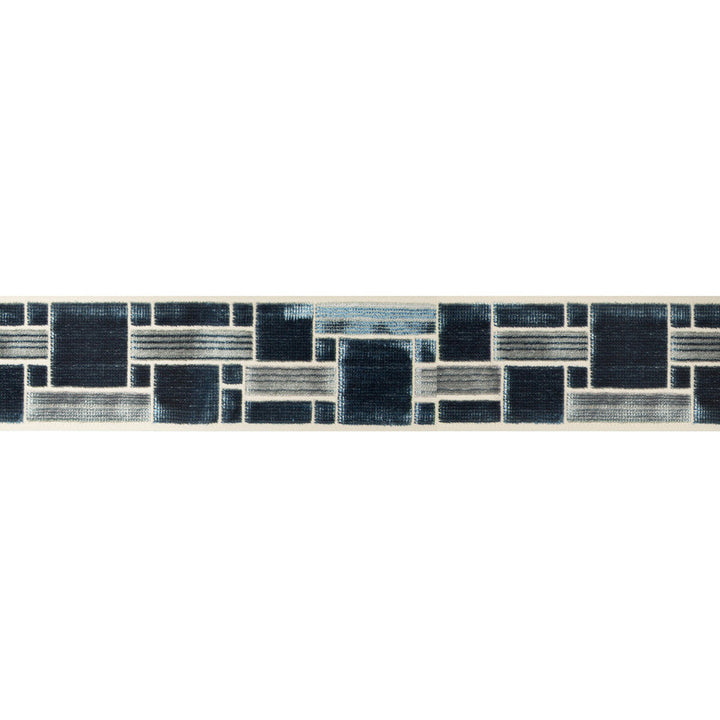 Brick Path Indigo by Kravet Design Designer Trim BRAIDS BANDS & BORDERS COTTON - 56%;VISCOSE - 44% India Horizontal: and Vertical: 2.75 - Swanky Fabrics -