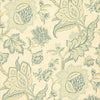 Thibaut Wallpaper JACOBEAN TRAIL - Teal and Cream