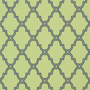 Thibaut Wallpaper Stanbury Trellis Navy on Green T35116