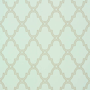Thibaut Wallpaper Stanbury Trellis Linen on Aqua T35120