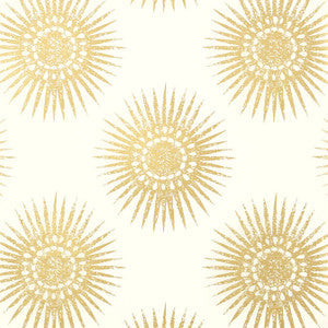 Thibaut Wallpaper Bahia Metallic Gold on Cream T35143
