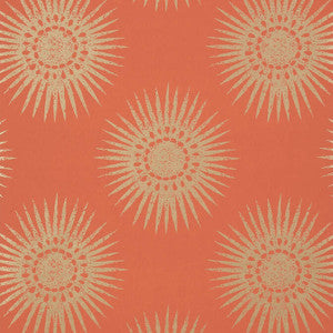 Thibaut Wallpaper Bahia Metallic Gold on Coral T35146