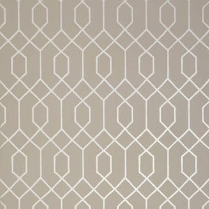 Thibaut Wallpaper La Farge Metallic Pewter on Taupe T35203