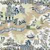 Thibaut Wallpaper LUZON - Navy on Beige
