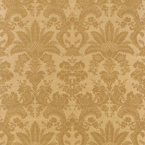 Thibaut Wallpaper West Indies Damask Metallic Gold on Camel T3630