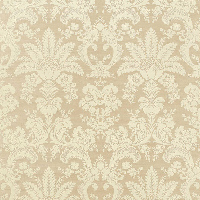 West Indies Damask Cream on Beige T3632 by Thibaut Wallpaper Thibaut Wallpaper West Indies Damask Cream on Beige T3632Wallpaper Grasscloth Resource 2 Printed Sisal CHINA </p><p>Repeat: V: 24 36 - Fabric Carolina -