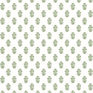 Thibaut Wallpaper Corwin Green on White T36402