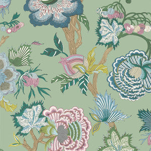 Thibaut Wallpaper Indienne Jacobean Green T36416