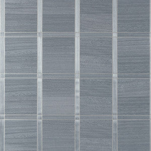 Thibaut Wallpaper Wood Panel Cadet and Metallic Pewter T41004
