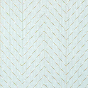 Thibaut Wallpaper Land Bridge Robin's Egg and Metallic Gold T41007
