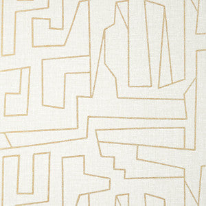 Thibaut Wallpaper Matrix Metallic Gold on Beige T41029