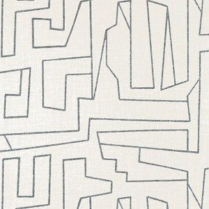 Thibaut Wallpaper Matrix Black on Beige T41030