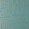 Thibaut Wallpaper Matrix Metallic Gold and Teal T41032