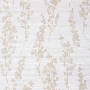 Thibaut Wallpaper Spring Blooms Metallic Pewter on Lavender T41052